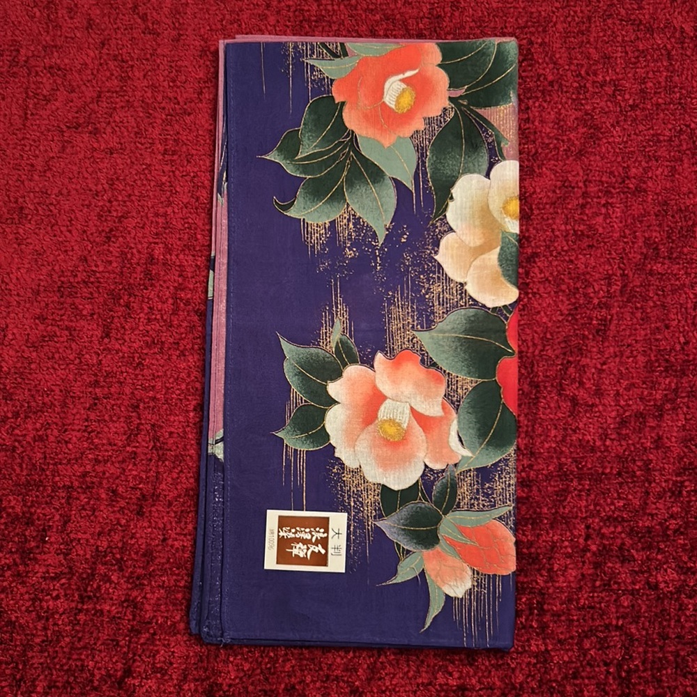 Japanese floral Sakura Hanky neckerchief bag or hair accessory NEW - Picture 7 of 7